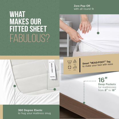Texas Linen Co. Organic Cotton Percale Sheets - King Size 4-Piece Set | Soft, Crisp & Cooling, GOTS Certified