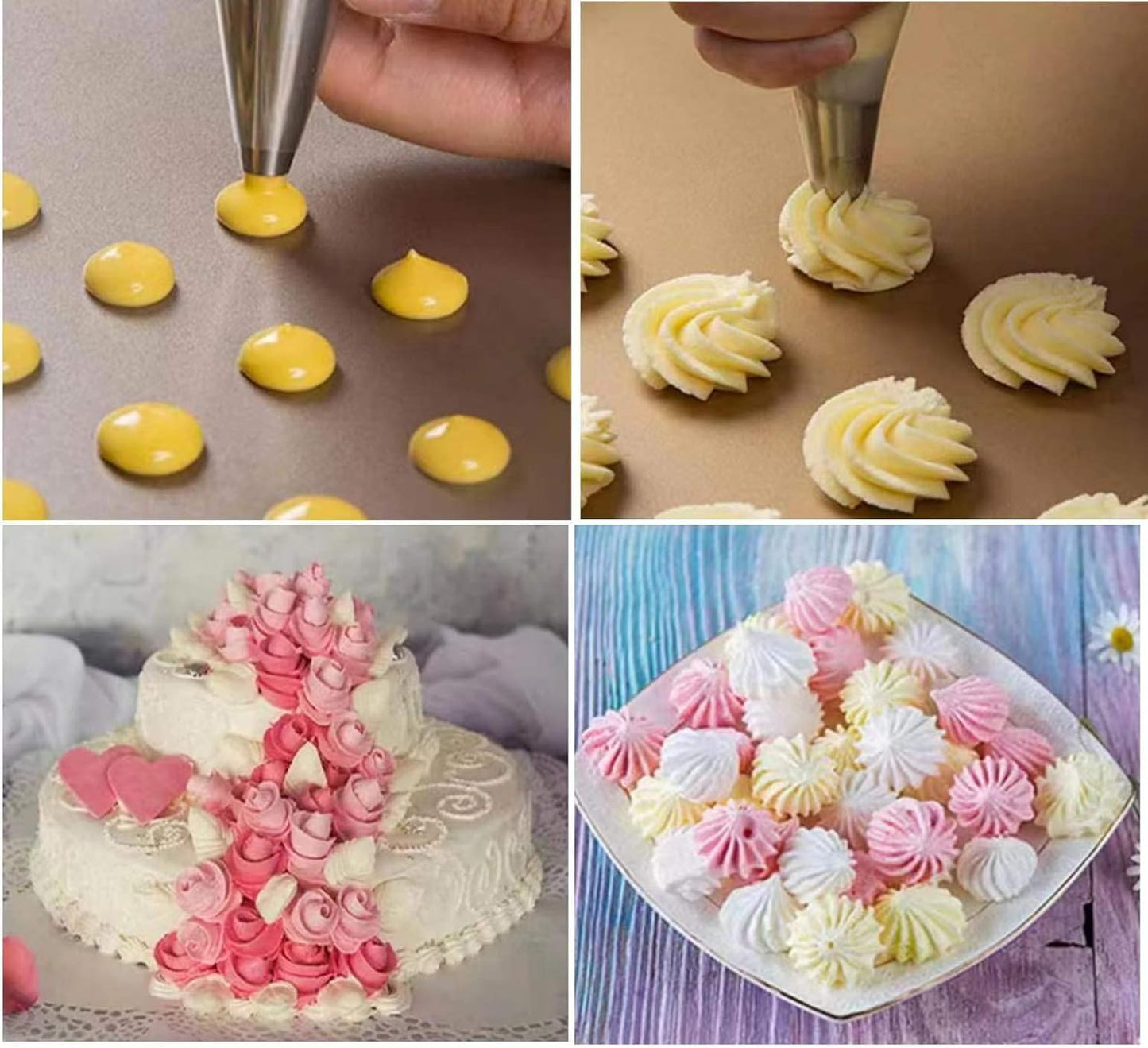 Skiennix Piping Bags - 100pcs 12 Inch Anti-Burst Disposable Pastry Bags for Cake & Cookie Decorating