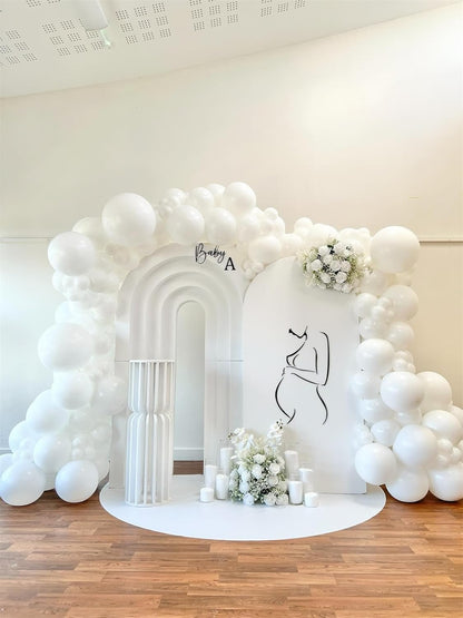 White Latex Balloons - 55-Pack 12-Inch Balloons with Ribbon for Birthday, Graduation & Wedding Decor