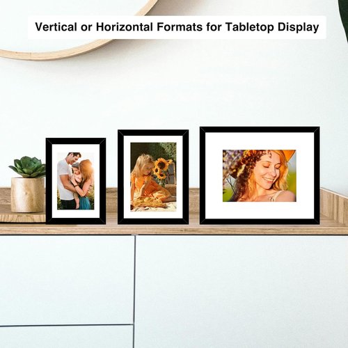 JCJMY Picture Frames Collage Set - 15 Pack Multi-Sized Wall Decor for Family Photos | Black
