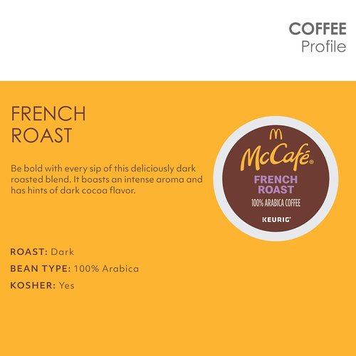 McCafe French Roast Coffee K-Cup Pods - Dark Roast, Single Serve, 60 Count (6 Packs of 10)