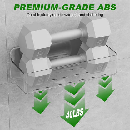 Skiennix Adhesive Shower Caddy - Rustproof 6-Pack Shower Shelves for No-Drill Bathroom Storage | Clear