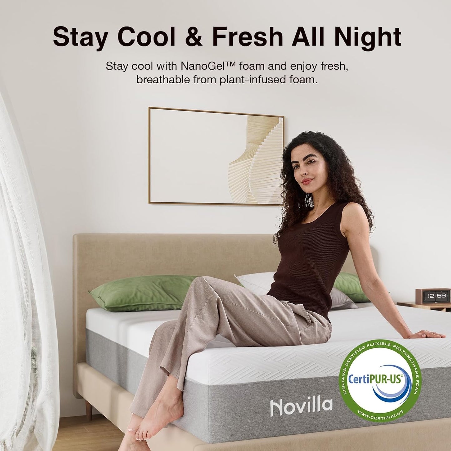 Novilla Twin Mattress - 10 Inch Gel Memory Foam for Cool Sleep & Pressure Relief | Medium Plush