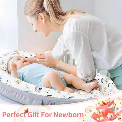Baby Lounger | Ultra Soft Organic Cotton Nest for 0-24 Months - Breathable & Portable Design
