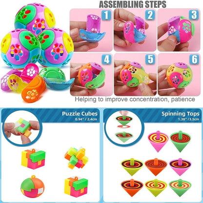 Skiennix Party Favors - 60 Pcs Pinata Stuffers & Treasure Box Toys for Kids' Easter & Birthday Celebrations
