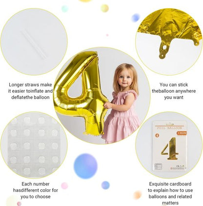 Gold 40-Inch Number Balloon | Giant Foil 0 Balloon for 0th Birthday & Wedding Anniversary Celebrations
