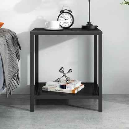 Jetonix End Table - Modern 2-Tier Nightstand with Easy Assembly | European Wrought Iron Design