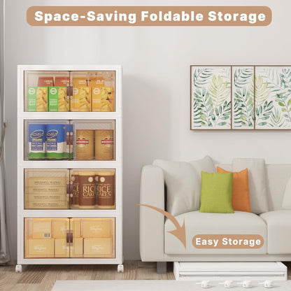 UAMFURI Extra Large Stackable Storage Bins - 480QT/120QT | 4-Pack with Lids & Wheels for Easy Organization