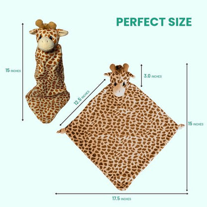 Giraffe Security Blanket - Ultra-Soft Baby Lovey for Sensory Comfort & Sleep Support | Machine Washable, Newborn & Toddler