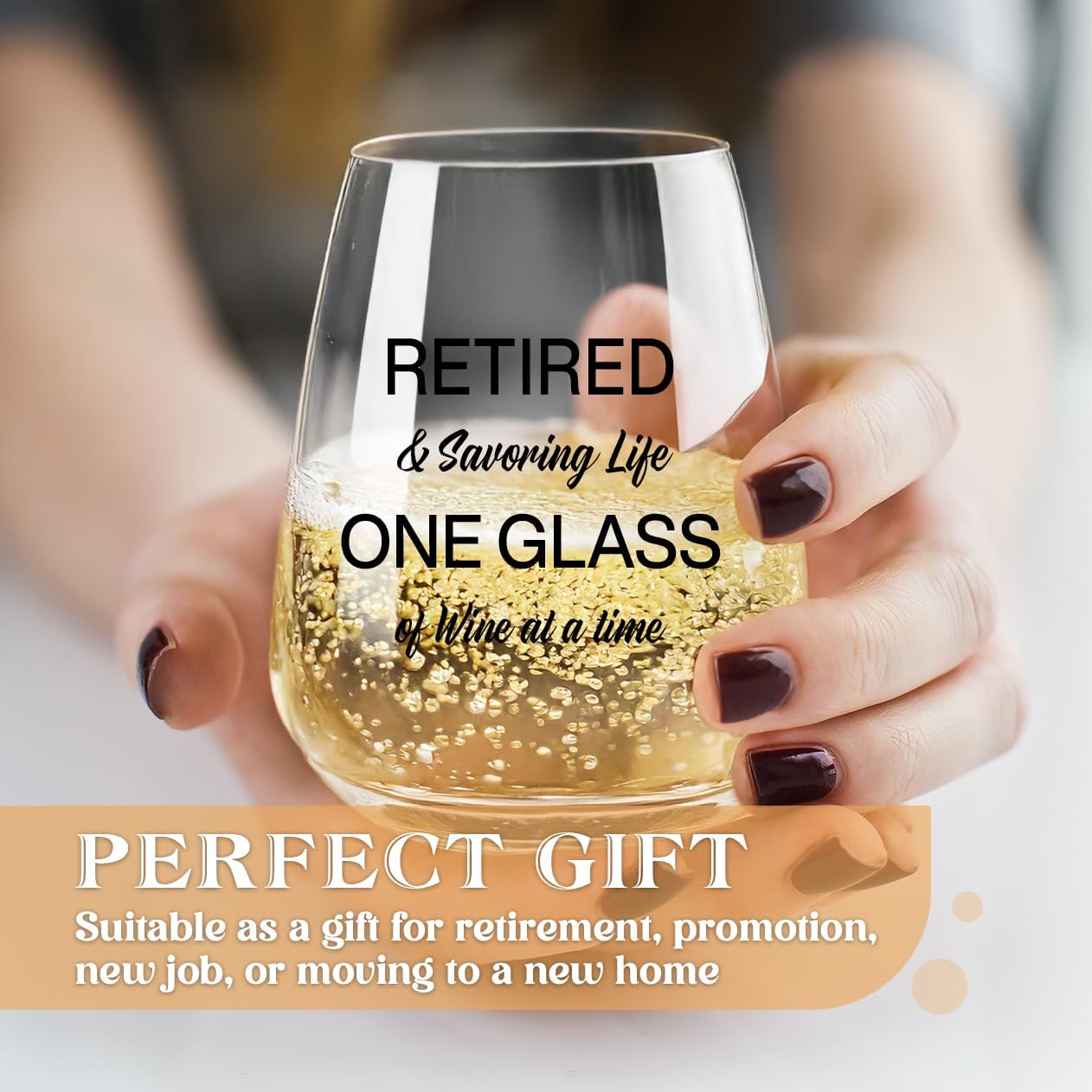 Retirement Gifts for Woman Men, Funny Retirement Wine Glass Gift, Happy Retirement Party Decor, Retired Gifts Leaving Gift for Coworkers Boss Friend (Clear-RETIRED)