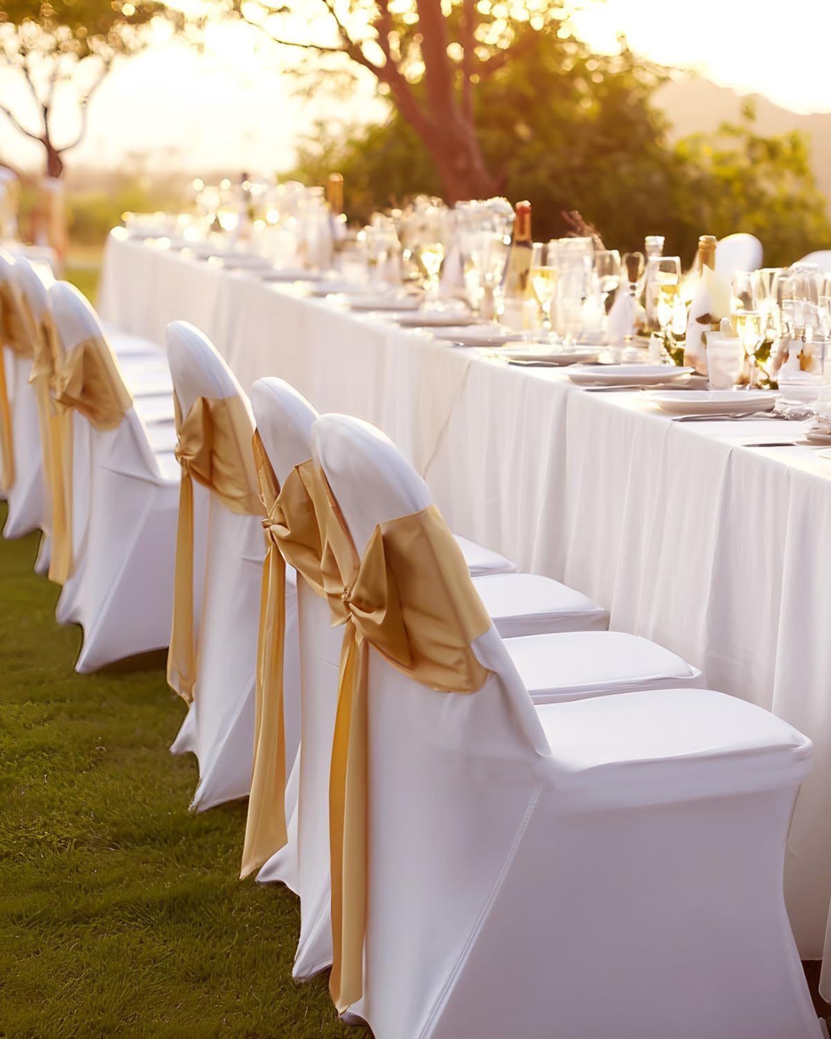 VEVOR 30 PCS White Folding Chair Covers - Elegant Washable Slipcovers for Weddings & Events | Universal Fit