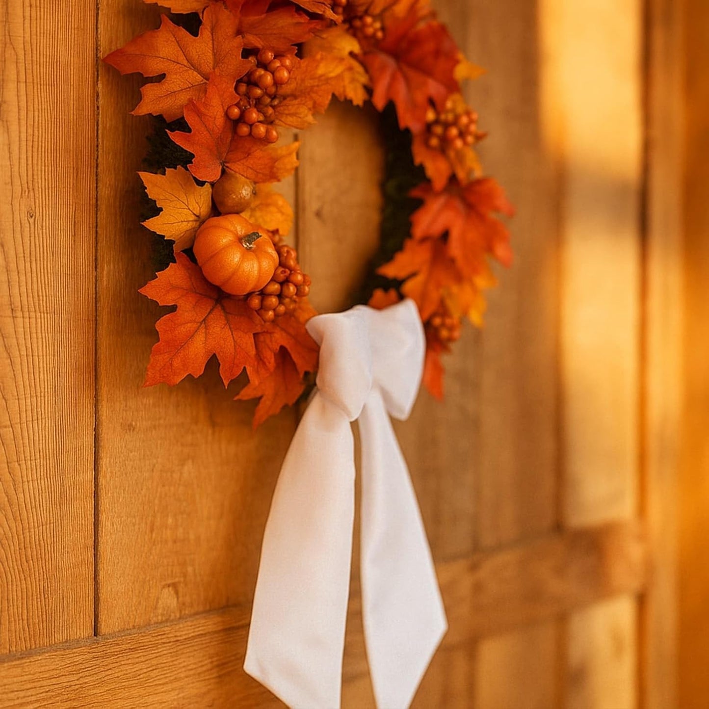 Skiennix White Blank Sash Ribbon - 55" Professional Grade Linen Bow for Wedding & Holiday Crafts