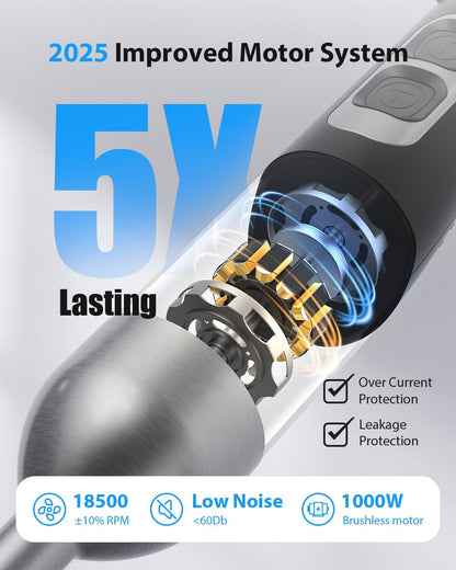 Skiennix 1000W Immersion Blender - 25-Speed Handheld Mixer with Heavy-Duty Copper Motor