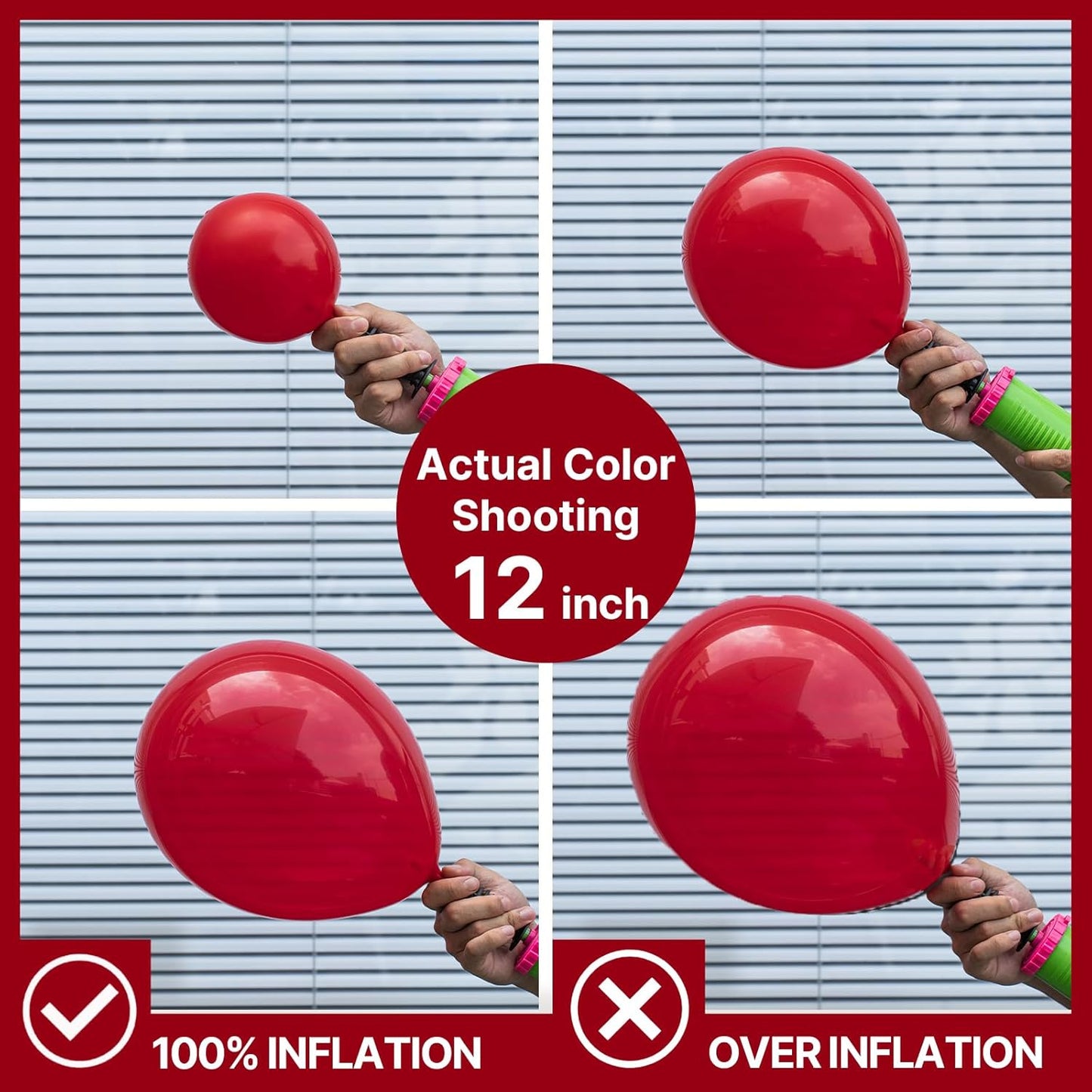 PartyWoo Burgundy Balloons - 100pcs Dark Red Balloon Arch Kit | Various Sizes for Graduation & Weddings