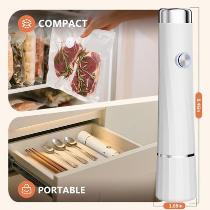 Skiennix Vacuum Sealer - Powerful Handheld Food Preservation with 30 Reusable Bags | Compact Design