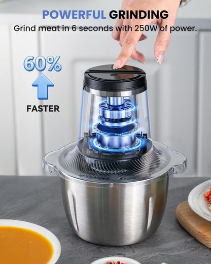 LINKChef 6-Cup Food Processor - 1.5L Electric Meat Grinder & Vegetable Chopper for Home Use