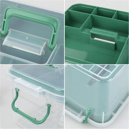 Family First Aid Box - Clear Storage Container for Organizing Medications | 1-Pack