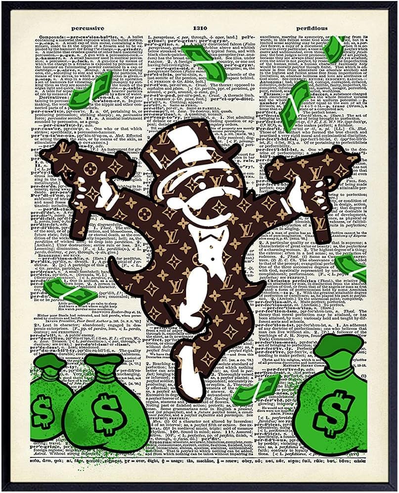 Urban Street Art | Fashion Graffiti Wall Art Print - Upcycled Dictionary Poster for Home Decor - 8x10 Unframed