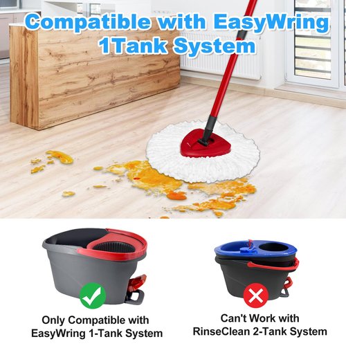 Mop Handle for Ocedar, Spin Mop Handle for O Cedar, 4-Section 30" to 58" Extendable Mop Handle Replacement for Ocedar, Mop Stick and Base for Ocedar Floor Cleaning, American Threaded Joint