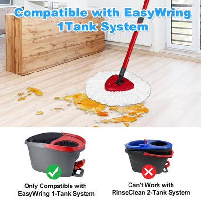 Mop Handle for Ocedar, Spin Mop Handle for O Cedar, 4-Section 30" to 58" Extendable Mop Handle Replacement for Ocedar, Mop Stick and Base for Ocedar Floor Cleaning, American Threaded Joint