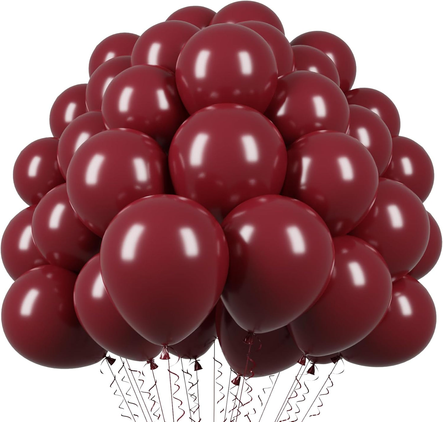 Voircoloria 110pcs Burgundy Balloons - 12 Inch Maroon Latex for Weddings, Birthdays & Celebrations