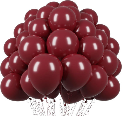Voircoloria 110pcs Burgundy Balloons - 12 Inch Maroon Latex for Weddings, Birthdays & Celebrations