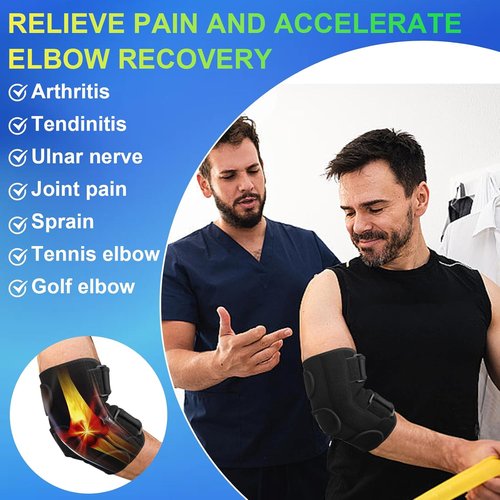 Elbow Brace for Ulnar Nerve Entrapment Splint, Elbow Splint, Cubital Tunnel Brace for Sleeping, Cubital Tunnel Syndrome Adjustable Stabilizer Elbow Support Fits for Men and Women 1 PCS