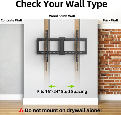 USX MOUNT TV Wall Mount - Low Profile Design for 42-95 Inch Flat Screen TVs | Max VESA 600x400mm, Holds 132 lbs