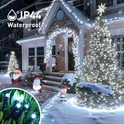 JMEXSUSS 200 LED White Christmas Lights - 66ft Waterproof Twinkle String Lights for Indoor/Outdoor Use