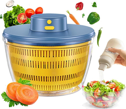 Skiennix Large Salad Spinner - 3-in-1 Vegetable Wash Bowl & Lettuce Cleaner | 4.22Qt Quick Drainage Mixer