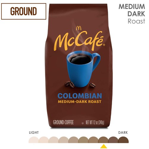 McCafe Colombian Ground Coffee - Medium Roast, 12oz Bag for Rich Flavor and Aroma