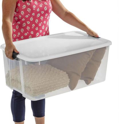 Sterilite 8-Pack Ultra Latching Storage Bins - Clear Plastic, 116 Quart Heavy-Duty Organizers for Home & Office