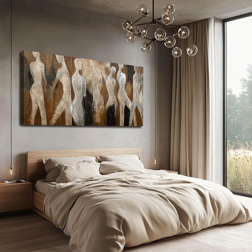 CHUDANHAO Graffiti Line Artwork - Black Abstract Wall Art for Living Room | Large 29"x58" Decor