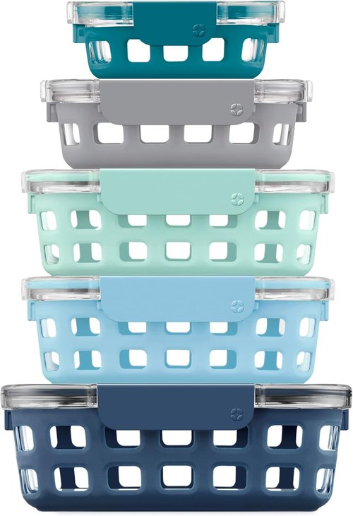 Ello Duraglass Meal Prep Sets - Leak-Proof Glass Food Storage Containers | BPA-Free, Dishwasher Safe