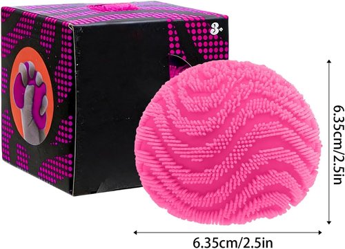 Fuzz Ball | Soft Squishy Toy for Anxiety Relief - Sensory Stress Ball in Hot Pink