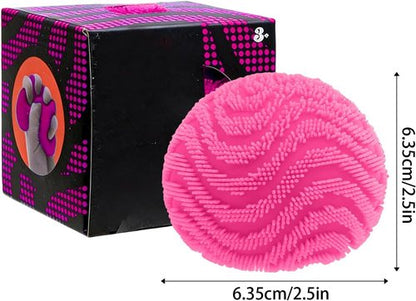Fuzz Ball | Soft Squishy Toy for Anxiety Relief - Sensory Stress Ball in Hot Pink