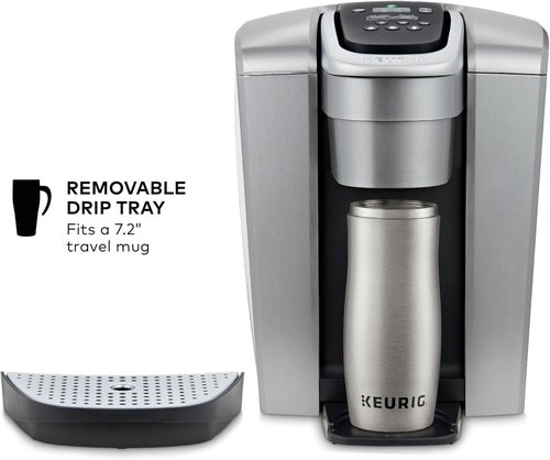 Keurig K-Elite Coffee Maker - Programmable Single Serve with Strength Control & Iced Coffee Capability | Brushed Silver, 8-12oz