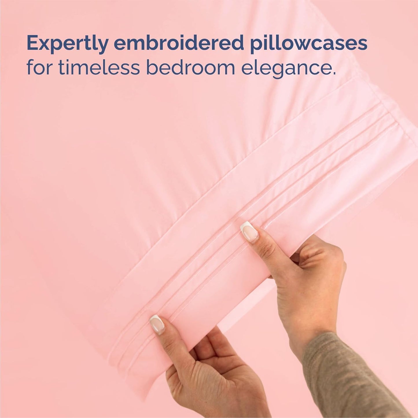 Queen Size 4 Piece Sheet Set - Comfy Cooling Bed Sheets for Luxury Bedding | Soft, Wrinkle-Free, Deep Pockets - Oeko-Tex Certified - Baby Pink