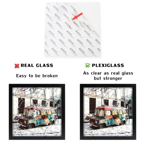 10x10 Black Picture Frames Square Classic Natural Wood 4 Pack for Wall Mounting and Tabletop Display