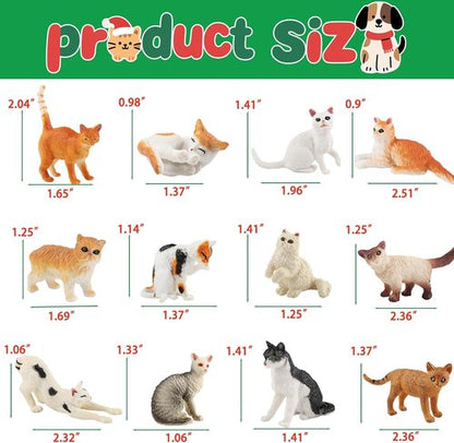 Animals Advent Calendar 2025 - 24 Days of Cat & Dog Figurines | Christmas Countdown for Kids & Adults
