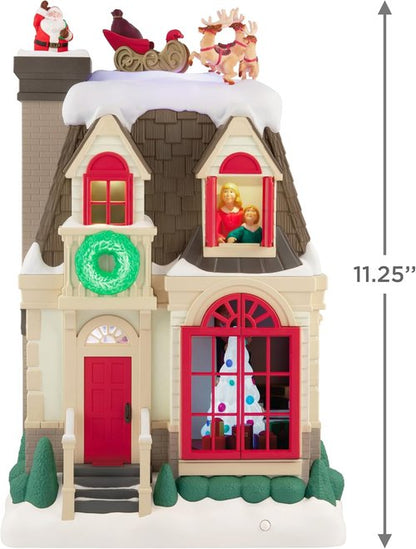 Hallmark Keepsake Musical Christmas Tabletop Decoration - Up On The Housetop with Light & Motion