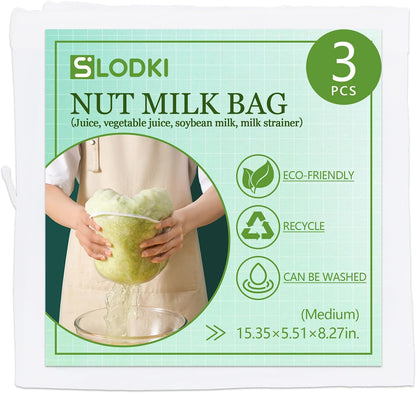 Regine Switzerland Cheese Cloth Bag - Reusable Straining Bag for Nut Milk, Soy Milk & Dumpling Fillings