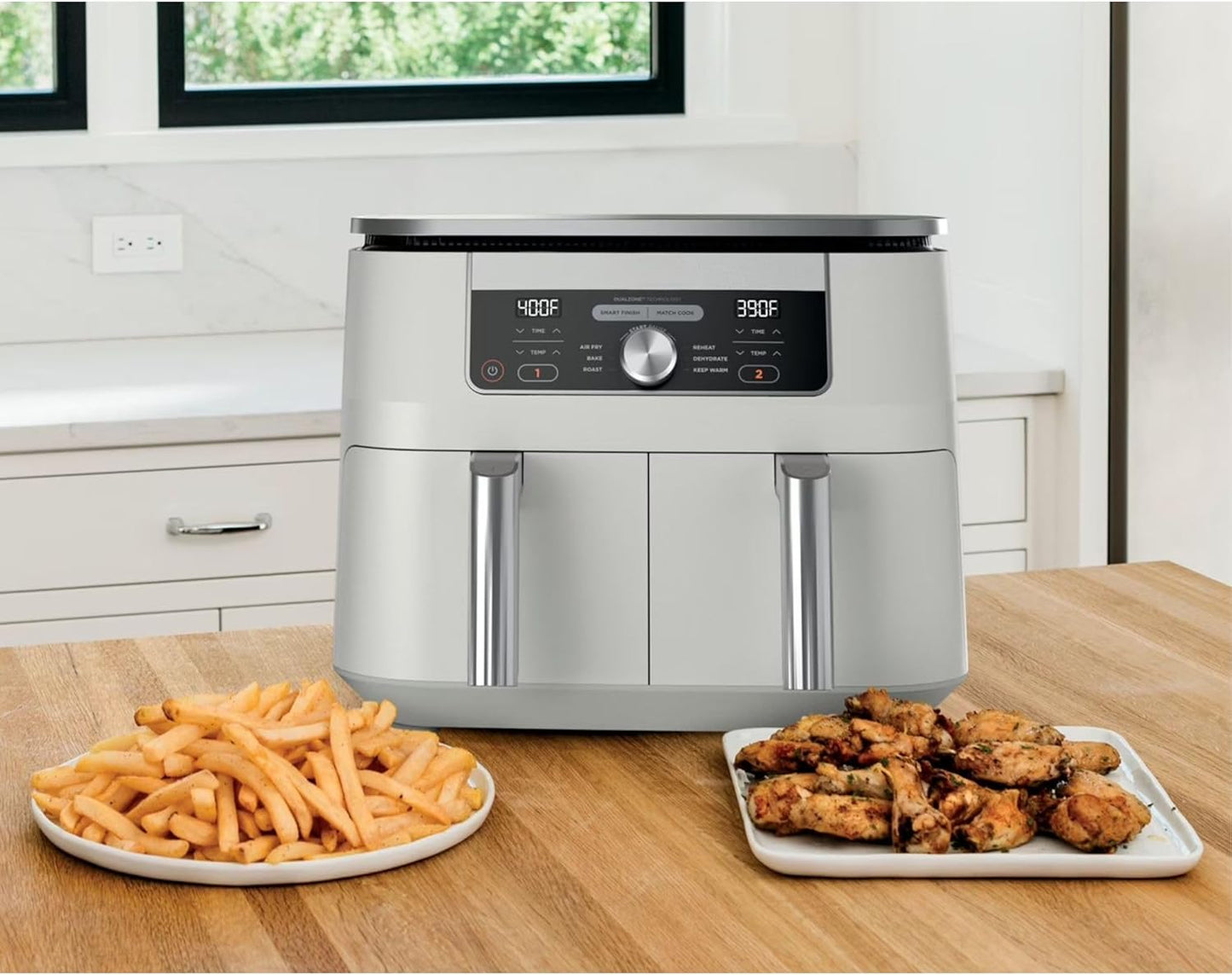 Skiennix 8 Quart DualZone Air Fryer - 6-in-1 Cooking with 2 Independent Baskets for Quick Meals