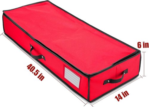 Juegoal Christmas Storage Organizer - 40.5 Inch Gift Wrapping Paper Storage Box with Interior Pockets | Tear-Proof Fabric