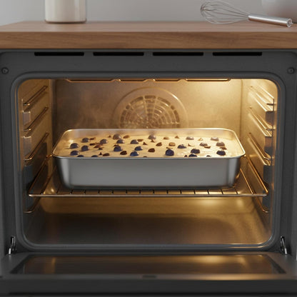 Stainless Steel Baking Pan Set by [Brand Name] - 2 Pack Rectangular Cake & Roasting Pans | Oven & Dishwasher Safe, 9.84 x 7.87 x 2 Inch