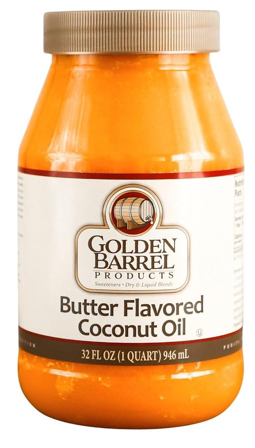 Golden Barrel Coconut Oil - Butter Flavored, 32 oz | Premium Quality for Cooking & Baking