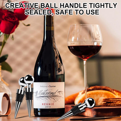 Wine Bottle Stopper 3PCS Wine Stoppers for Wine Bottles Wine Stoppers Bottle Stopper Silicone Wine Bottle Stopper Wine Toppers for Wine Bottles for Home, Hotel, Club, Bar Venues
