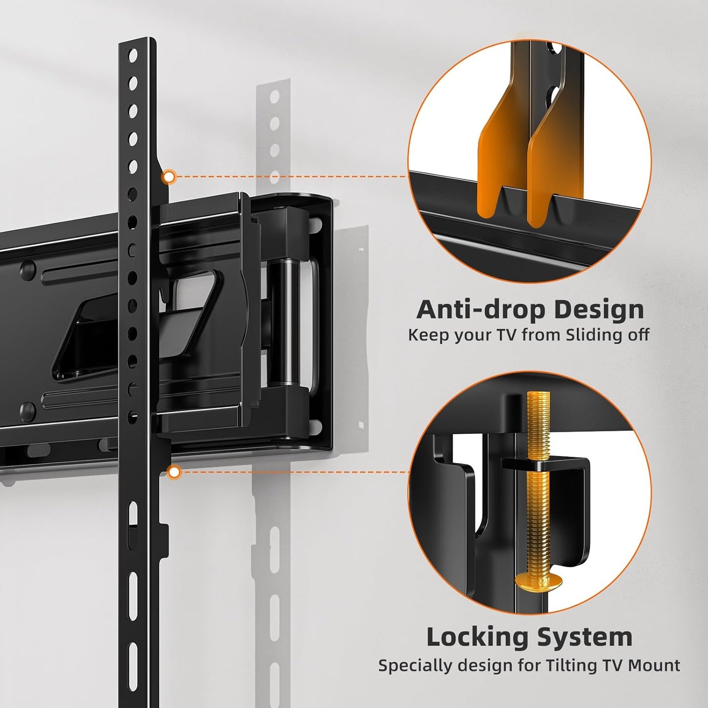 Simple Trending Full Motion TV Wall Mount - Articulating Dual Arms for 32-70 Inch TVs, Max VESA 400x400mm