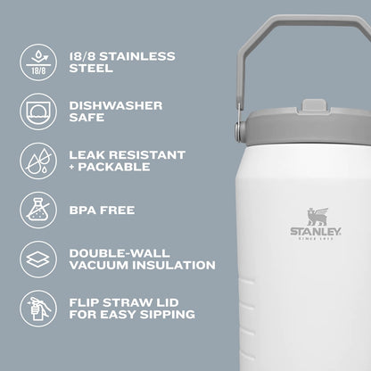 Stanley IceFlow 40 oz Flip Straw Jug - Insulated Stainless Steel, Leak Resistant, BPA-Free | Polar Design