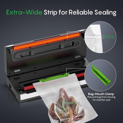 FRESKO Vacuum Sealer Machine - Automatic Bag Detection & 0.2-Inch Heating Strip | Compact Food Sealer Starter Kit